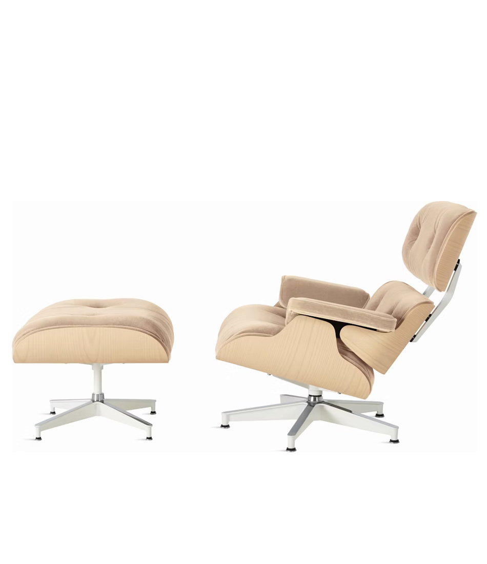 Eames® Lounge Chair and Ottoman White Ash