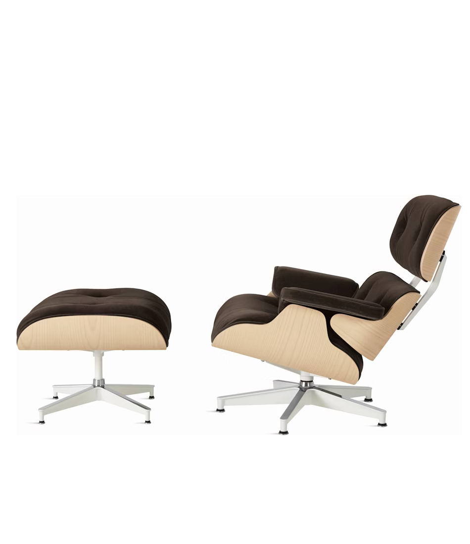 Eames® Lounge Chair and Ottoman White Ash