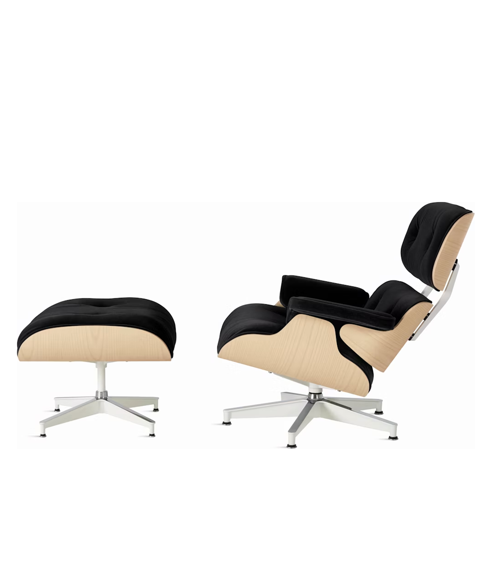 Eames® Lounge Chair and Ottoman White Ash